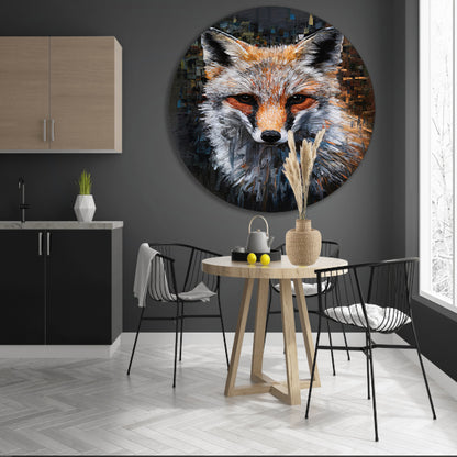 Abstracte Expressie van een Kleurrijke Vos forex muurcirkel