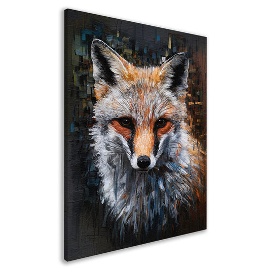 Abstracte Expressie van een Kleurrijke Vos canvas