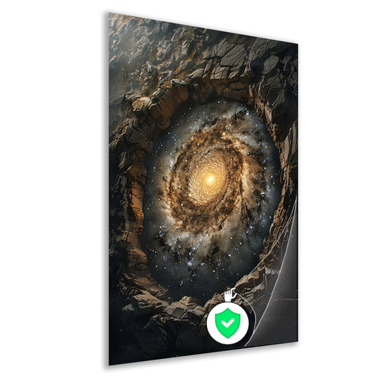 Kosmische Melkweg Omlijst door Rotsen poster