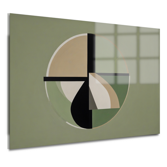 Geometrische abstractie in monochrome tinten acrylglas