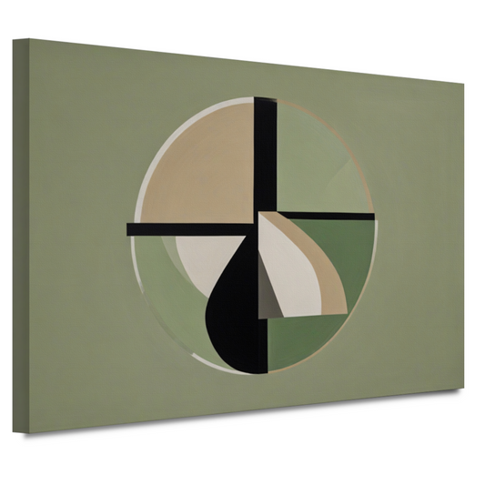 Geometrische abstractie in monochrome tinten canvas