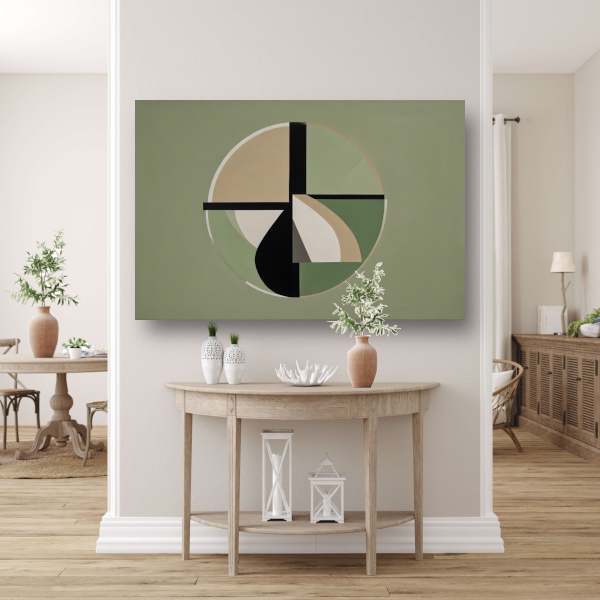 Geometrische abstractie in monochrome tinten poster