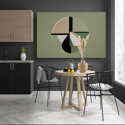 Geometrische abstractie in monochrome tinten poster
