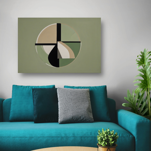 Geometrische abstractie in monochrome tinten poster