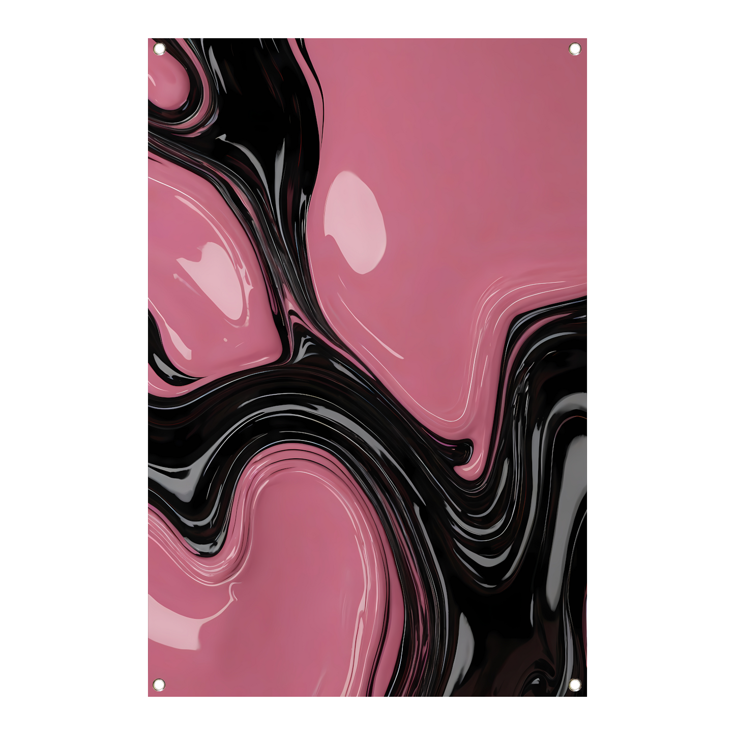 Roze en Zwart Dynamisch Abstract Ontwerp tuinposter