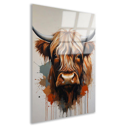 Abstracte Highland Koe in Kleurrijke Stijl Acrylglas