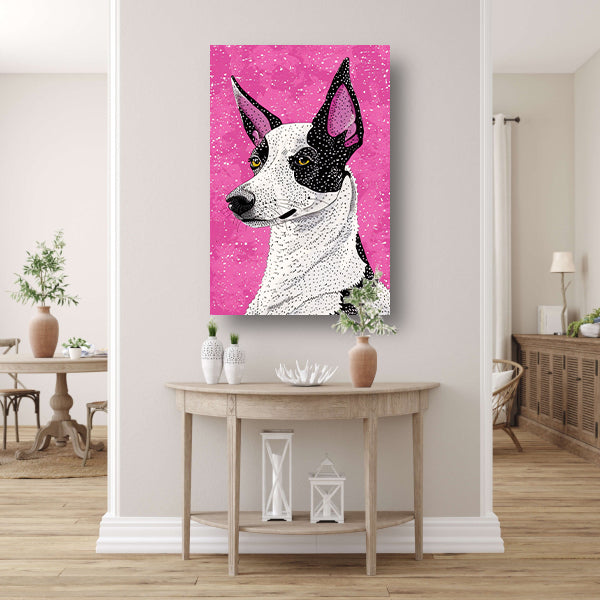 Moderne kleurrijke hond in popart-stijl poster