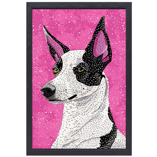 Moderne kleurrijke hond in popart-stijl canvas met baklijst