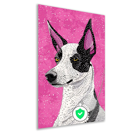 Moderne kleurrijke hond in popart-stijl poster