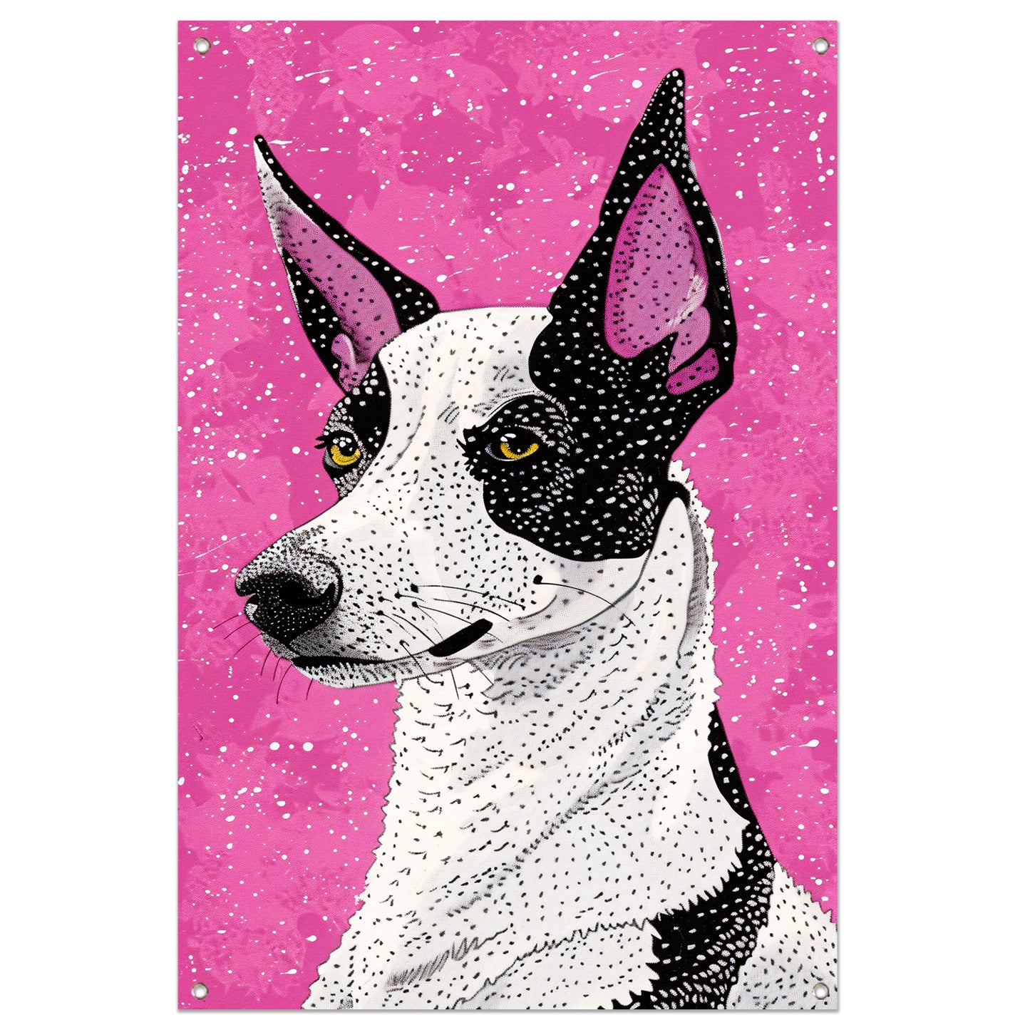 Moderne kleurrijke hond in popart-stijl tuinposter