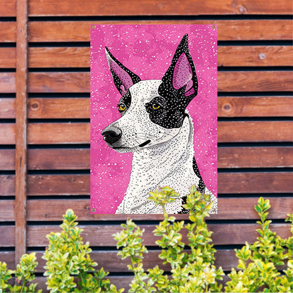 Moderne kleurrijke hond in popart-stijl tuinposter