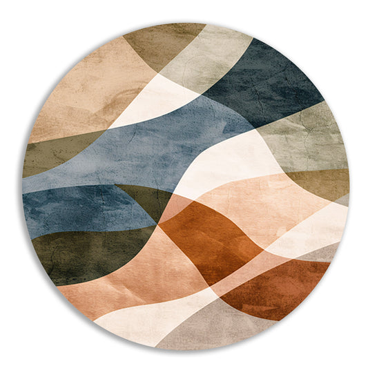 Abstracte Harmonie in Blauw en Bruin forex muurcirkel