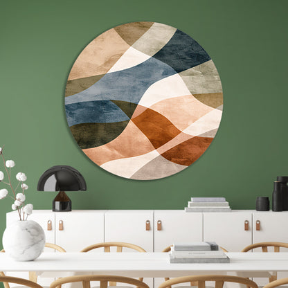Abstracte Harmonie in Blauw en Bruin forex muurcirkel