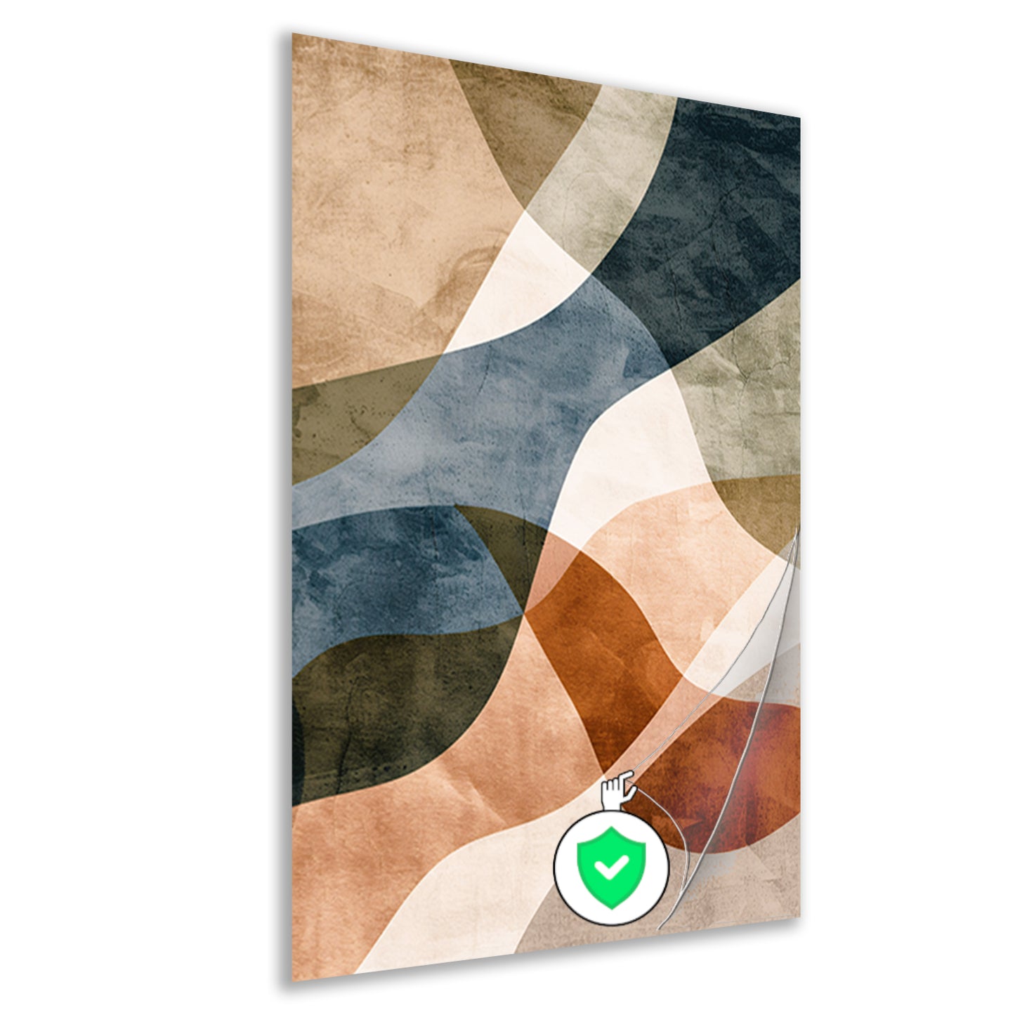 Abstracte Harmonie in Blauw en Bruin poster