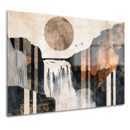 Abstracte waterval in japandi stijl acrylglas