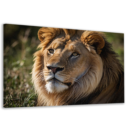 Majestueuze close-up van een leeuw in de natuur canvas