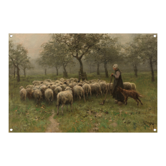 Herderin met kudde schapen - Anton Mauve tuinposter