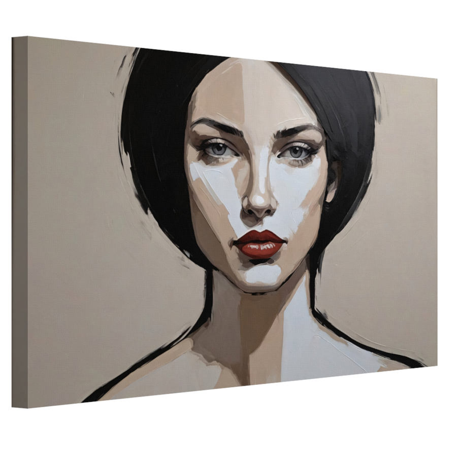 Abstracte Monochrome Blik van een Vrouw canvas