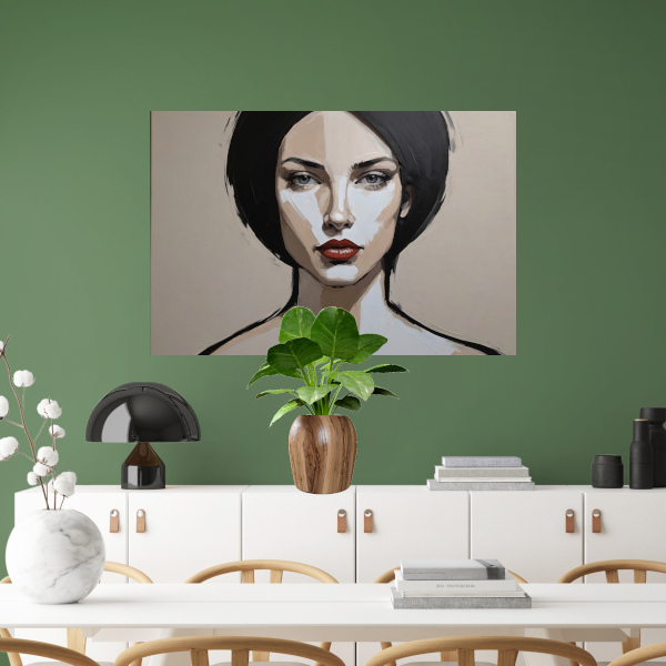 Abstracte Monochrome Blik van een Vrouw poster