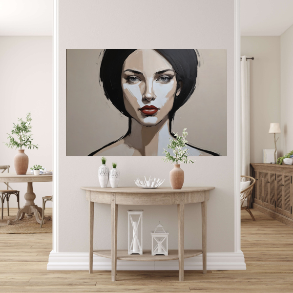 Abstracte Monochrome Blik van een Vrouw poster