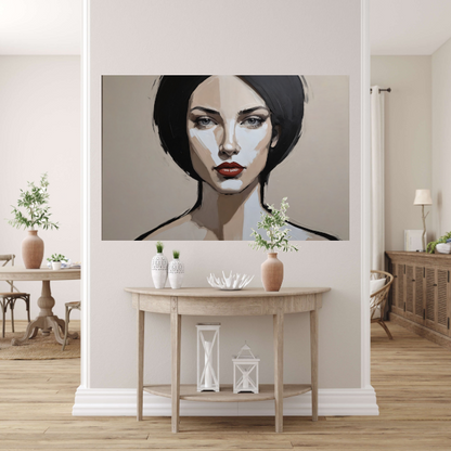 Abstracte Monochrome Blik van een Vrouw poster