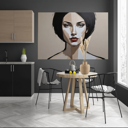 Abstracte Monochrome Blik van een Vrouw poster