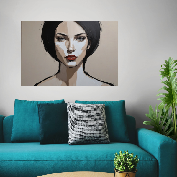 Abstracte Monochrome Blik van een Vrouw poster