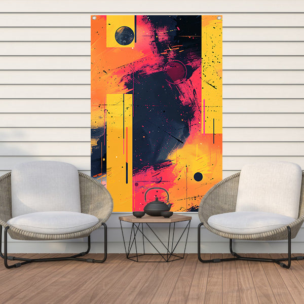 Abstract Expressionistisch  met Kleurrijk Vormen tuinposter