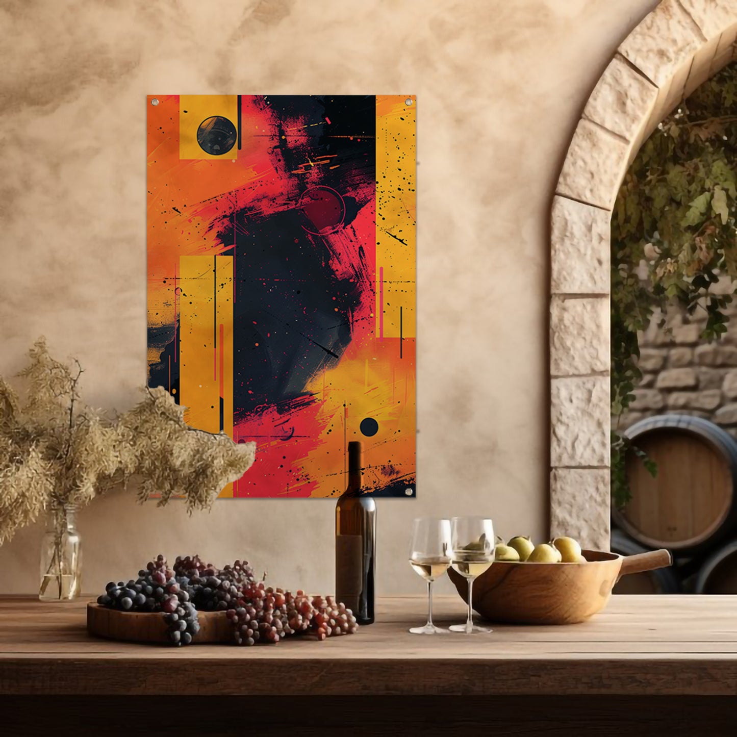 Abstract Expressionistisch  met Kleurrijk Vormen tuinposter