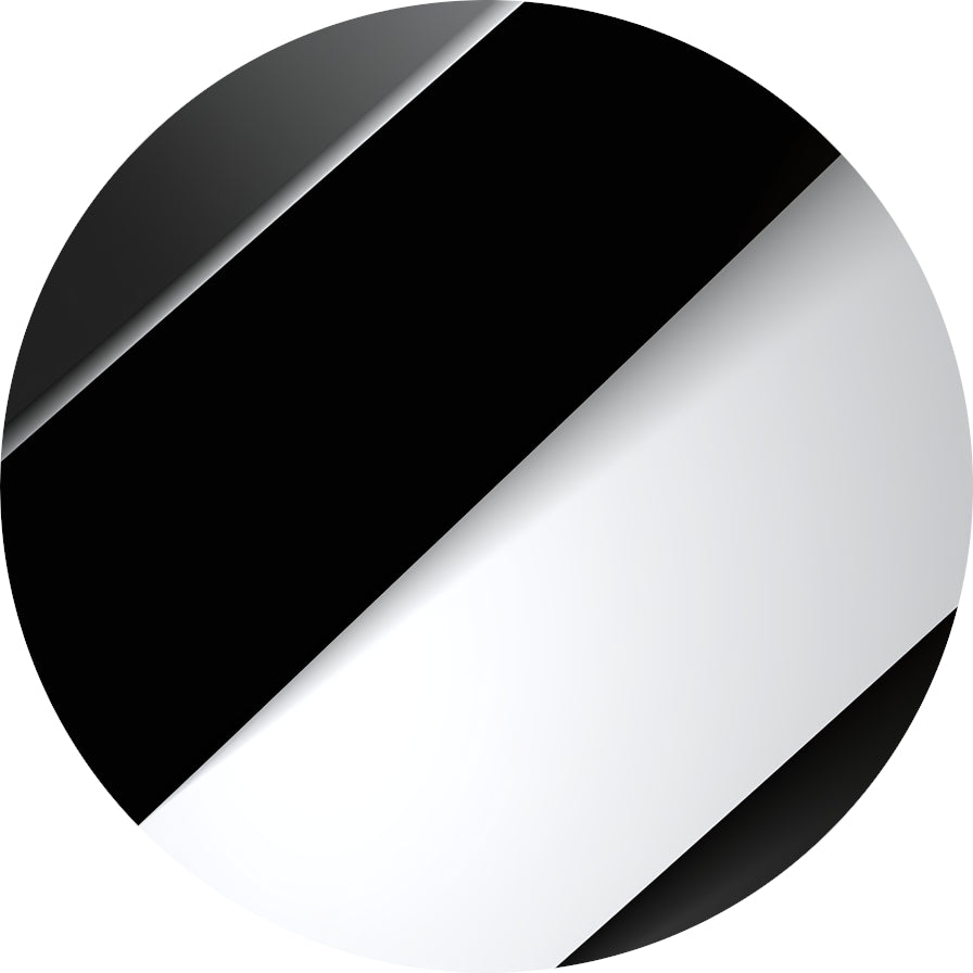 Contrast van Zwart en Wit aluminium muurcirkel