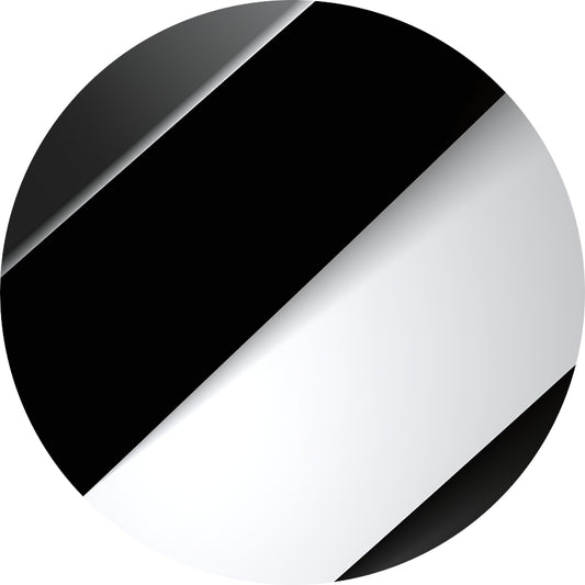 Contrast van Zwart en Wit aluminium muurcirkel