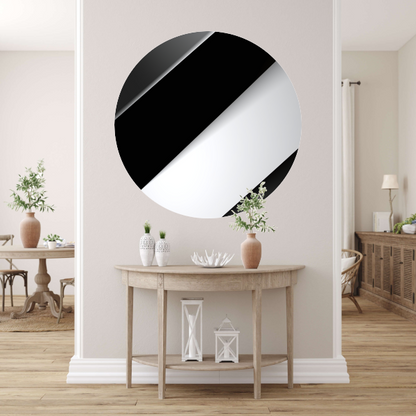 Contrast van Zwart en Wit aluminium muurcirkel