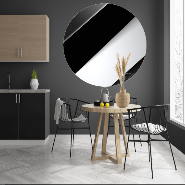 Contrast van Zwart en Wit aluminium muurcirkel