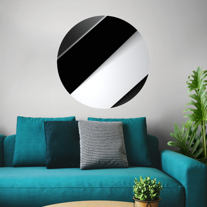 Contrast van Zwart en Wit aluminium muurcirkel