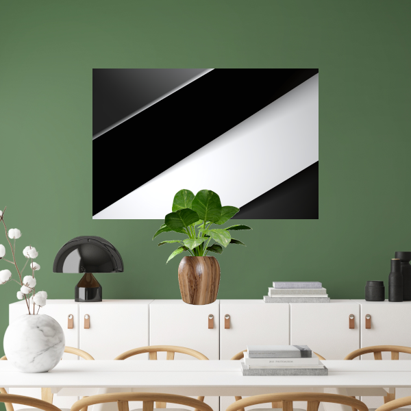 Contrast van Zwart en Wit canvas met baklijst