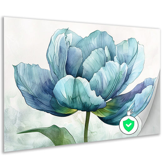 Gedetailleerde aquarel schilderij van een tulp poster