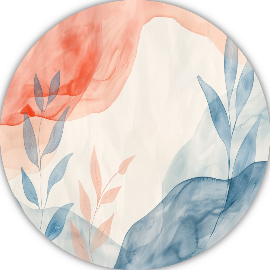 Abstract Natuur in Aquarel Kleuren aluminium muurcirkel