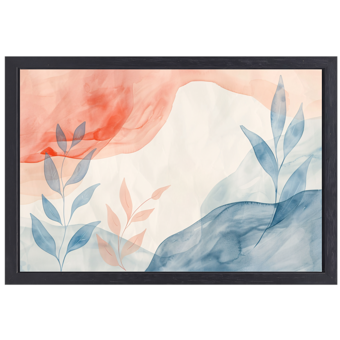 Abstract Natuur in Aquarel Kleuren canvas met baklijst