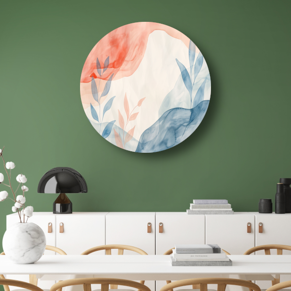 Abstract Natuur in Aquarel Kleuren forex muurcirkel