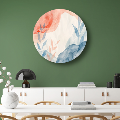 Abstract Natuur in Aquarel Kleuren forex muurcirkel