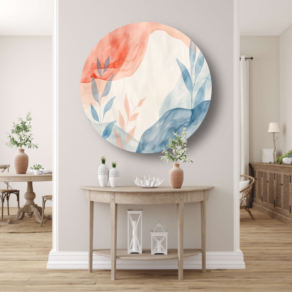 Abstract Natuur in Aquarel Kleuren forex muurcirkel