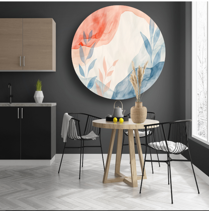 Abstract Natuur in Aquarel Kleuren forex muurcirkel