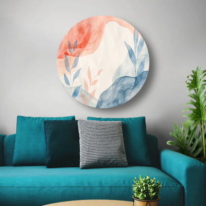 Abstract Natuur in Aquarel Kleuren forex muurcirkel