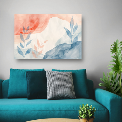 Abstract Natuur in Aquarel Kleuren canvas