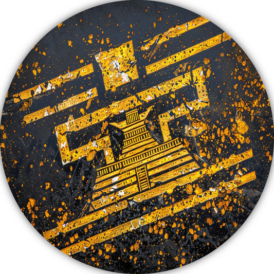 Minimalistische Gele Piramide forex muurcirkel