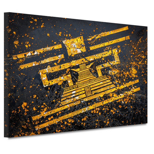 Minimalistische Gele Piramide canvas