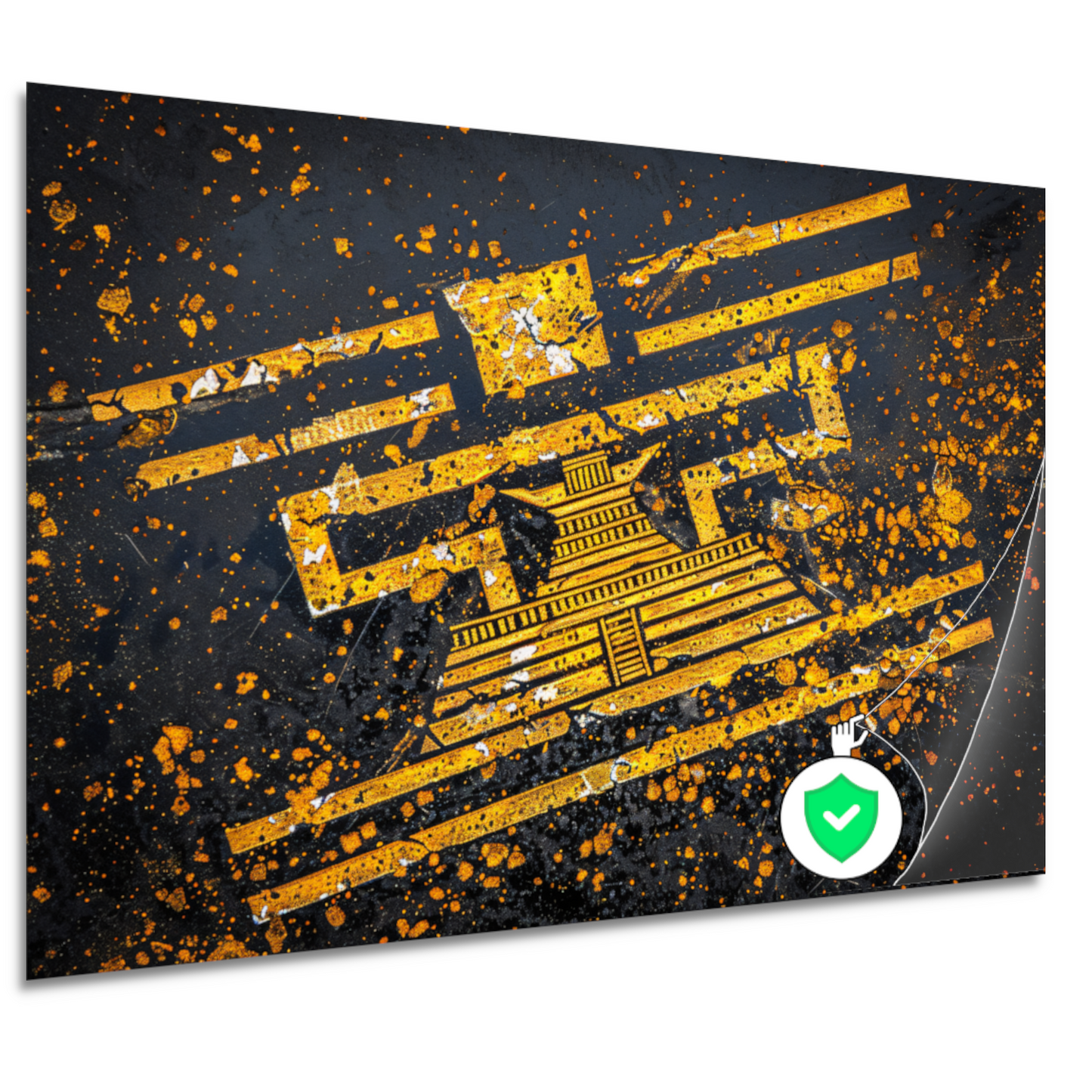 Minimalistische Gele Piramide poster