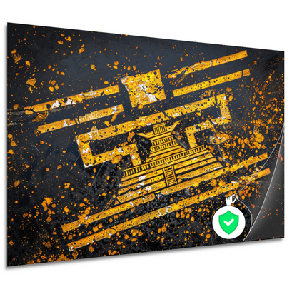 Minimalistische Gele Piramide poster