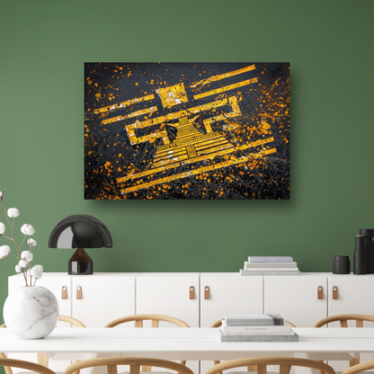 Minimalistische Gele Piramide canvas