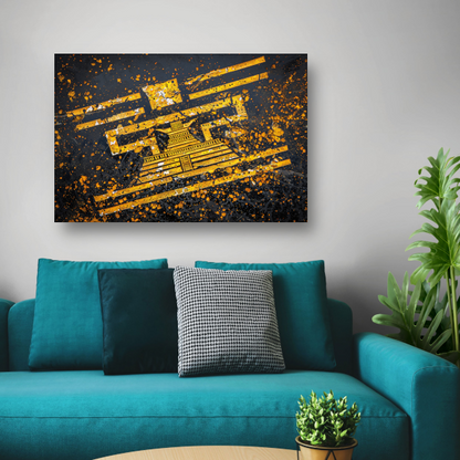 Minimalistische Gele Piramide canvas